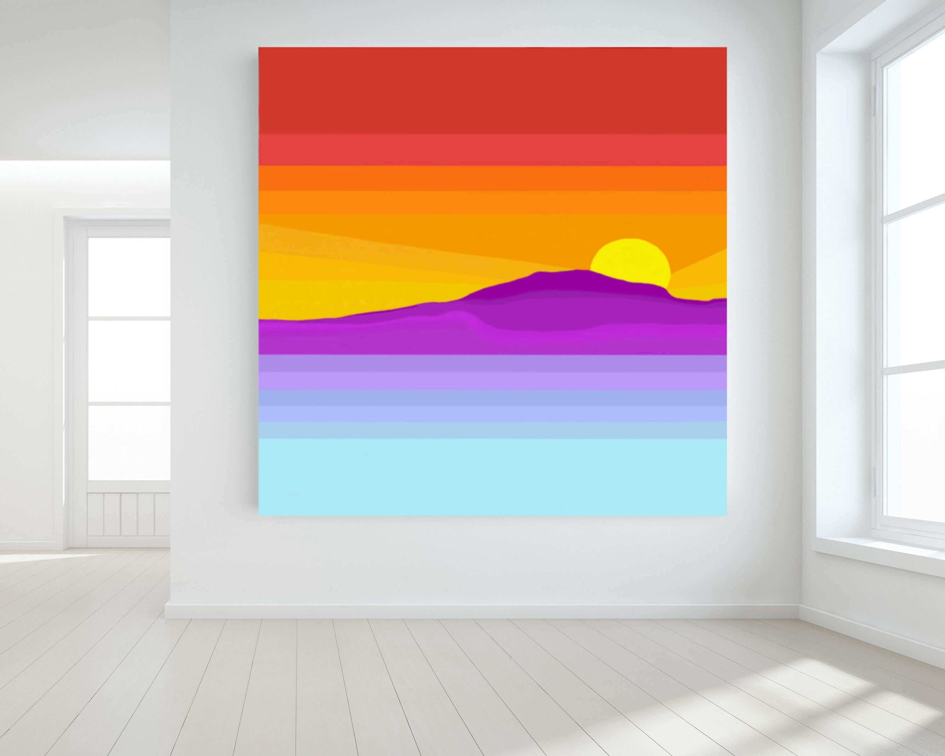 Boldly Graphic “Arizona Sunset” Desert Landscape Canvas Print Wall Art Large Canvas on Wall