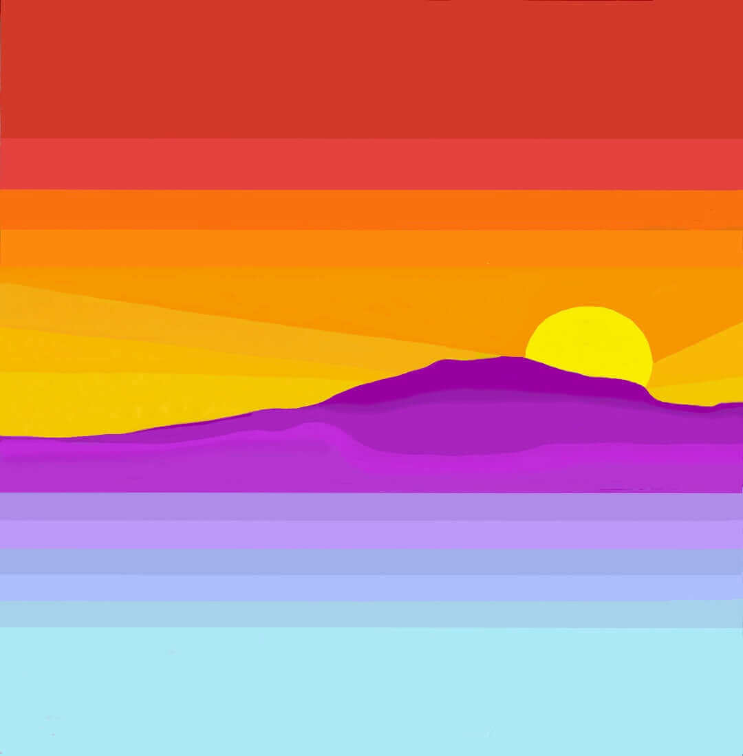 Boldly Graphic “Arizona Sunset” Desert Landscape Canvas Print Wall Art