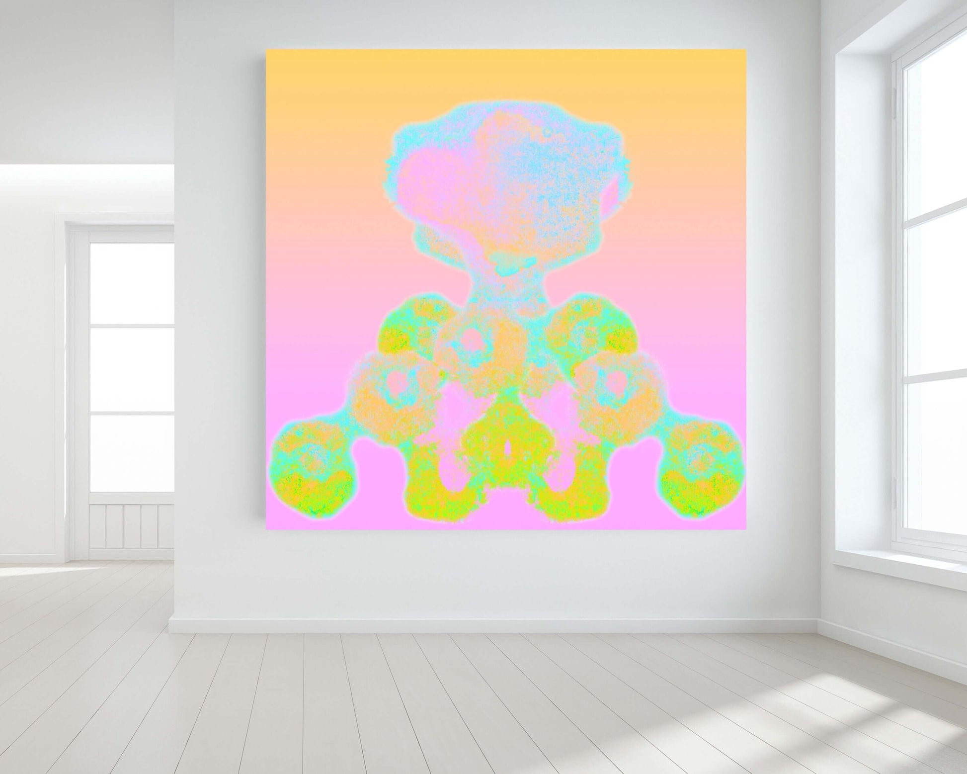 Pastel Atomic Blast “Atomic” Abstract Art Canvas Print Wall Art Large Canvas on Wall