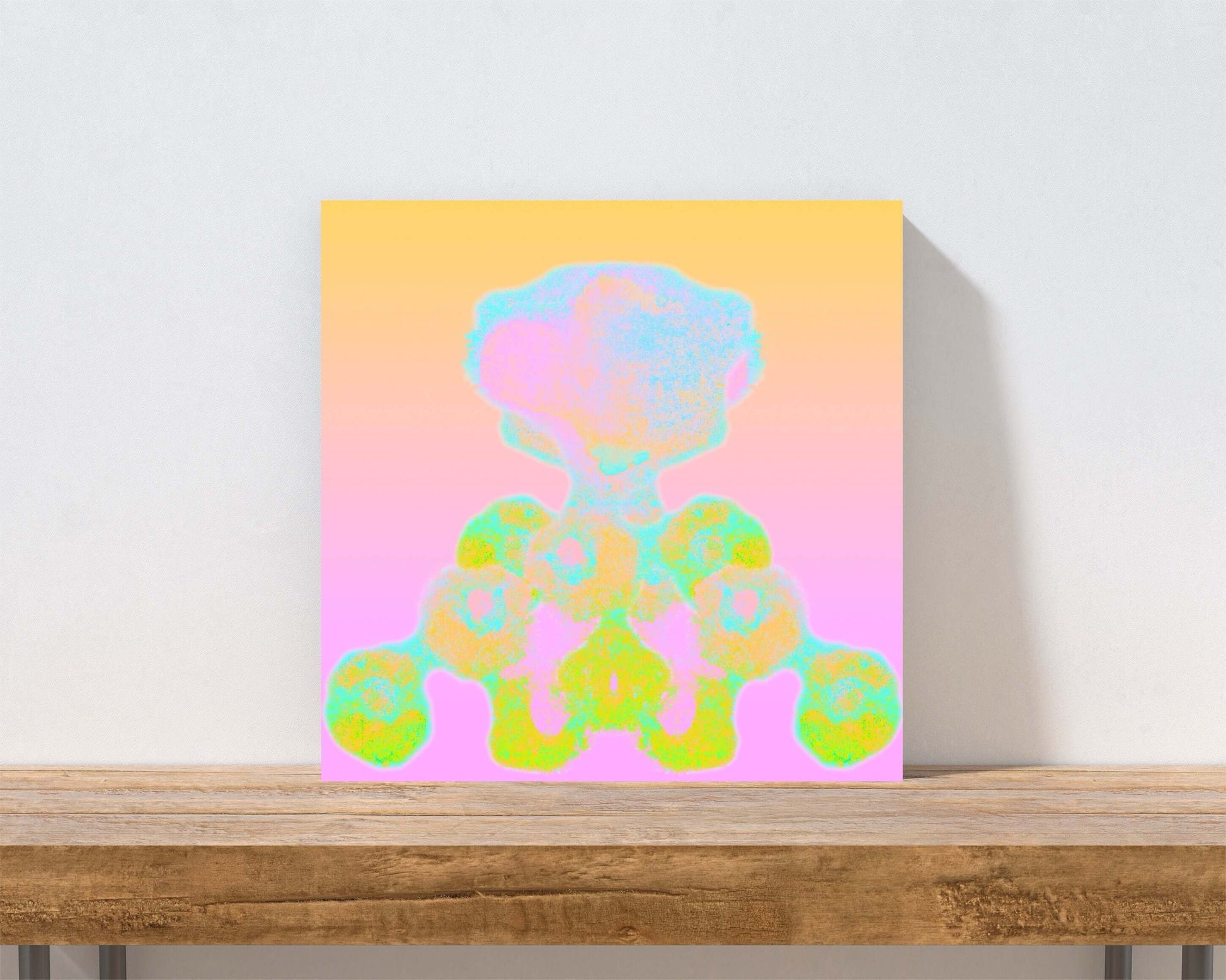 Pastel Atomic Blast “Atomic” Abstract Art Canvas Print Wall Art Small Canvas on Shelf
