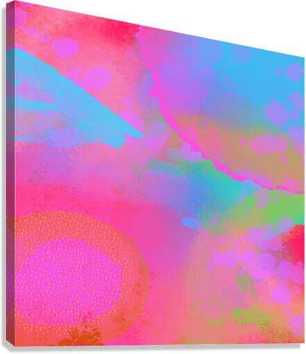 Hot Pink Intergalactic “Between Worlds” Abstract Art Canvas Print Wall Art Side View