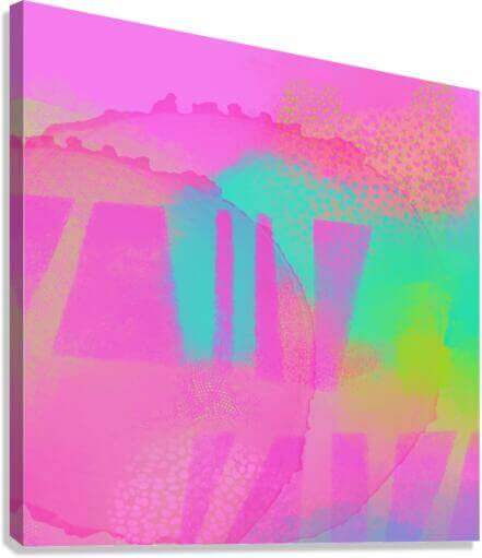 Hot Pink “Gates of Athena” Abstract Art Canvas Print Wall Art Side View