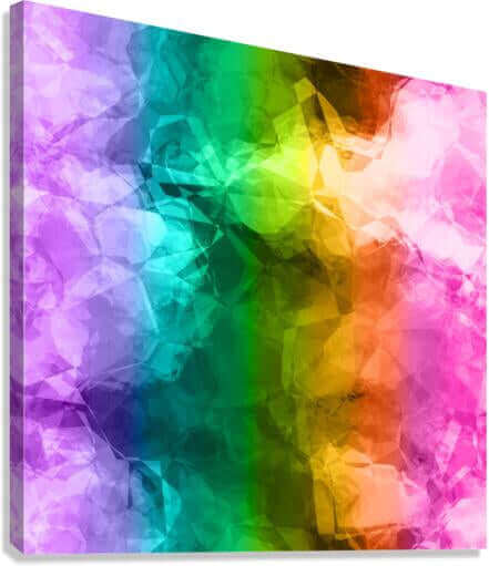 Rainbow Crumple Colorful Canvas Wall Art