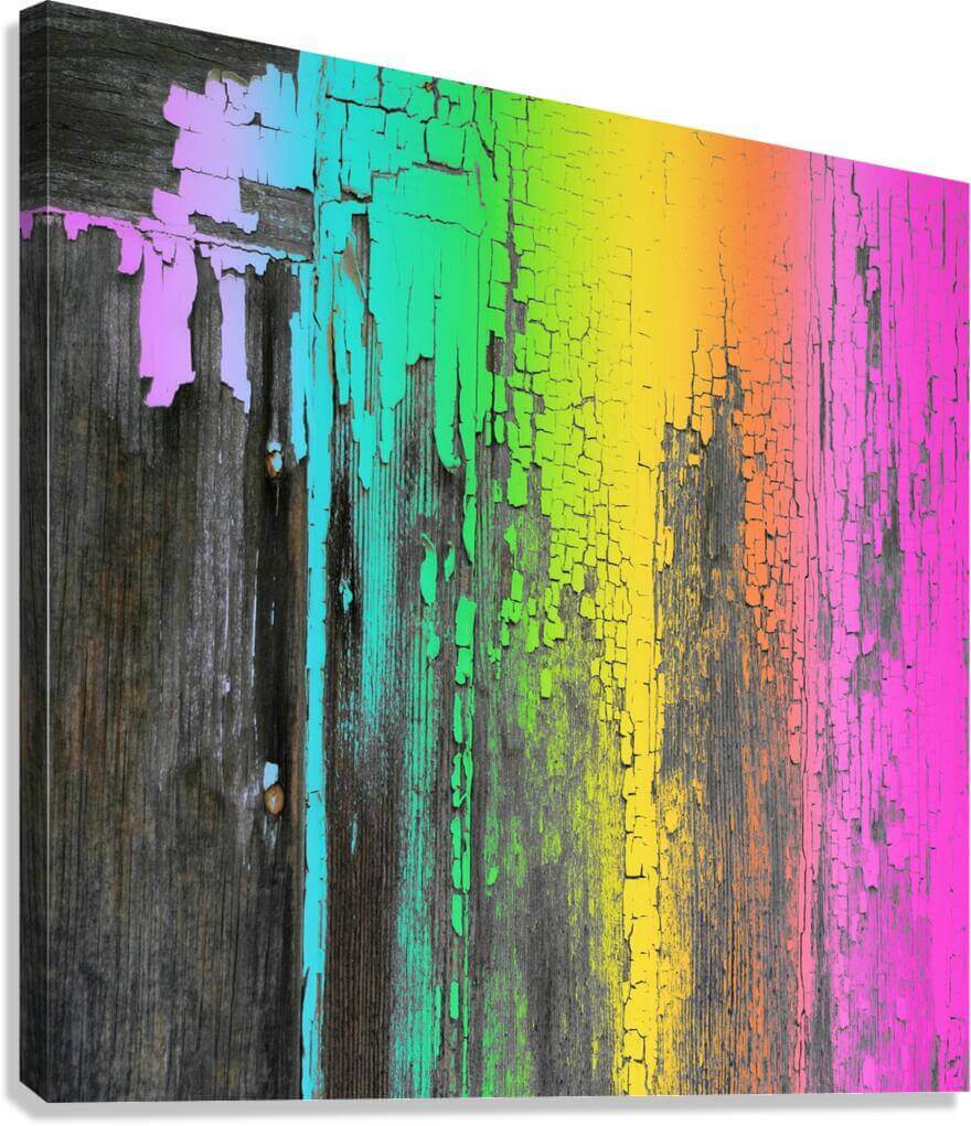 Rainbow Crackle Colorful Canvas Wall Art