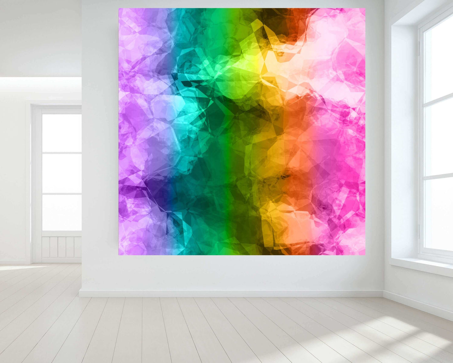 Rainbow Crumple Colorful Canvas Wall Art