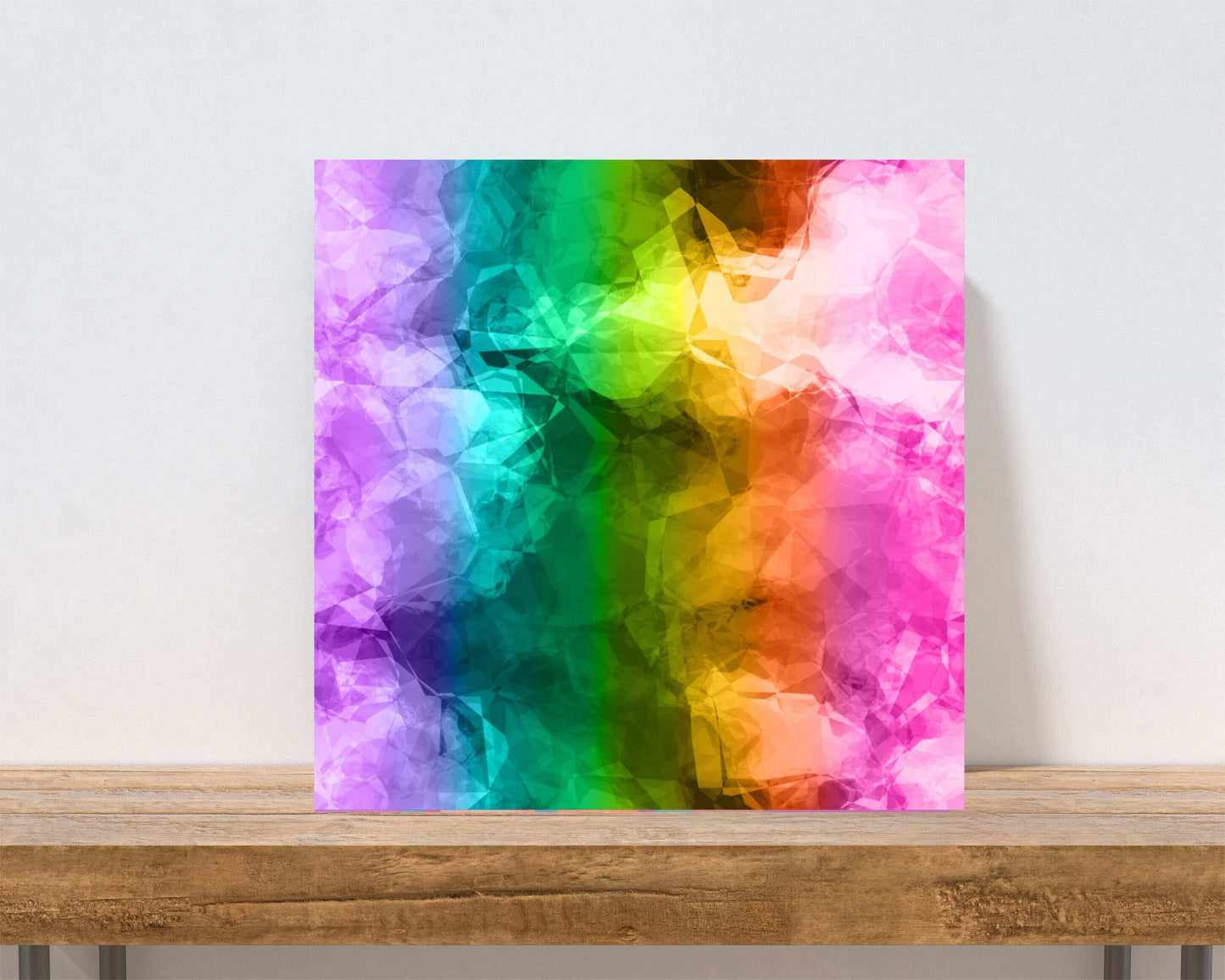 Rainbow Crumple Colorful Canvas Wall Art