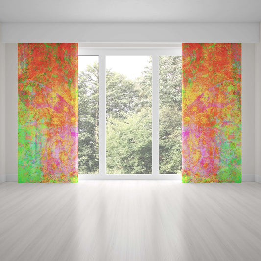 Firefly Abstract Art Unlined Colorful Window Curtains