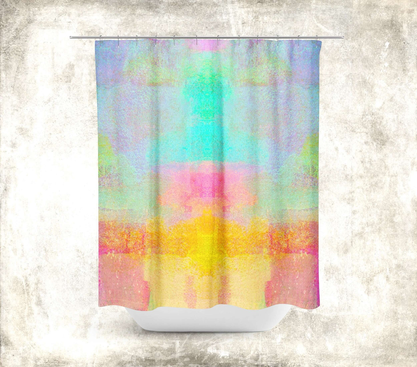 Pastel Fields Abstract Art Colorful Shower Curtain