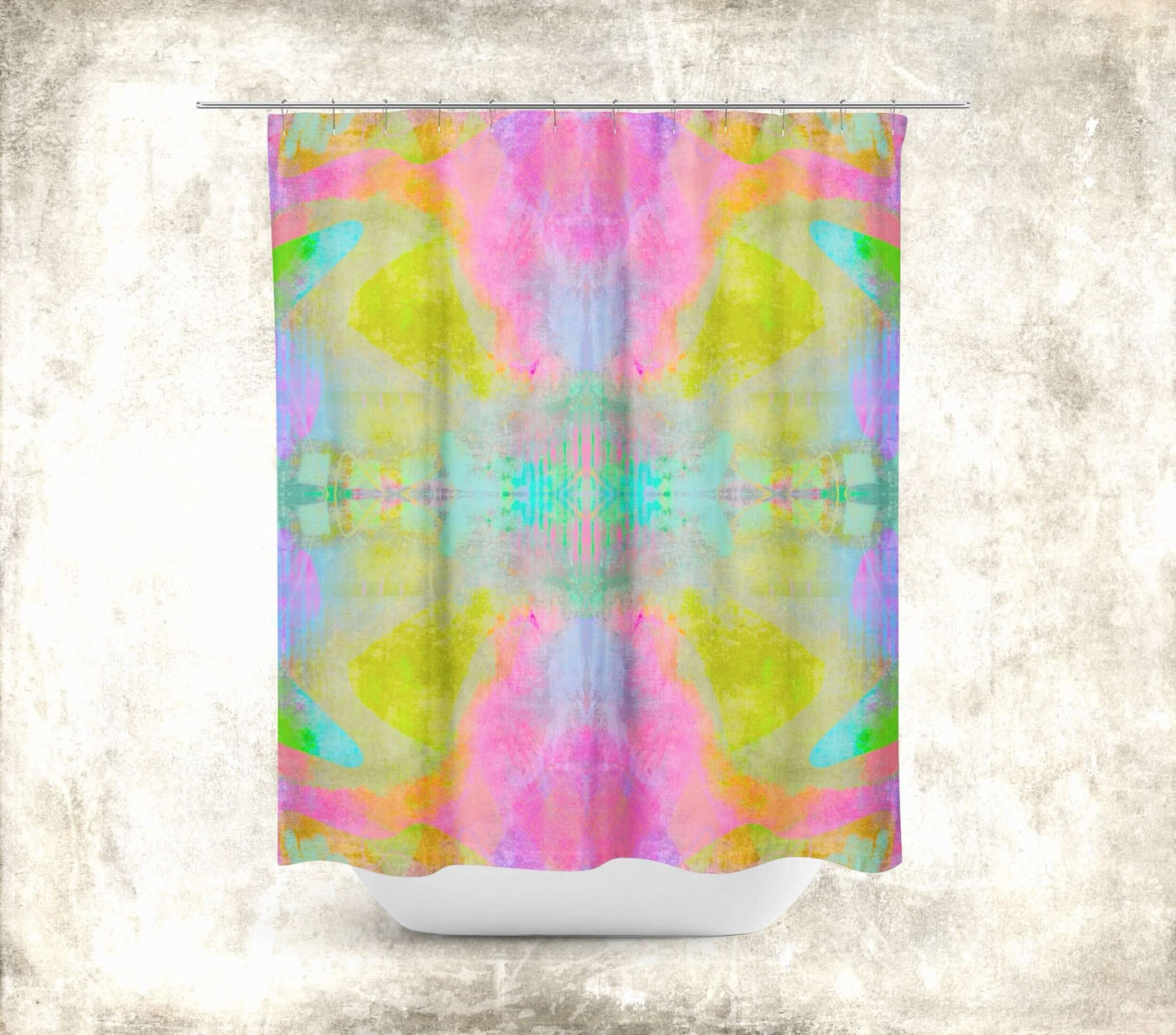 Luna Abstract Art Colorful Shower Curtain