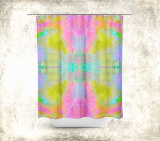 Luna Abstract Art Colorful Shower Curtain