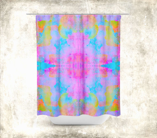 Haze Abstract Art Colorful Shower Curtain