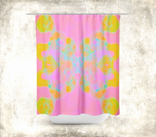 Double The Fun Abstract Art Colorful Shower Curtain