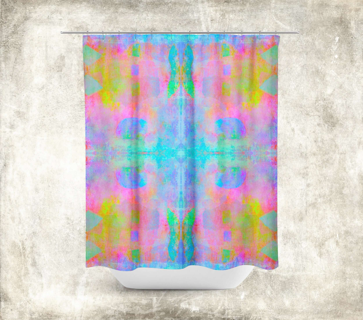 Azure Abstract Art Colorful Shower Curtain