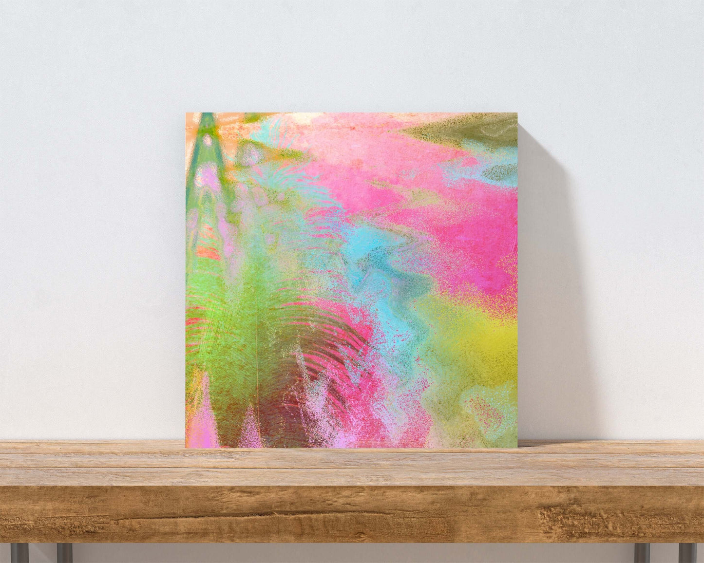 Pastel Tropical Storms “Miami Storms” Abstract Art Canvas Print Wall Art Small Canvas on Shelf