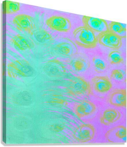 Mint Green Ostrich Feather on Purple Background “Mint Julep” Abstract Art Canvas Print Wall Art Side View