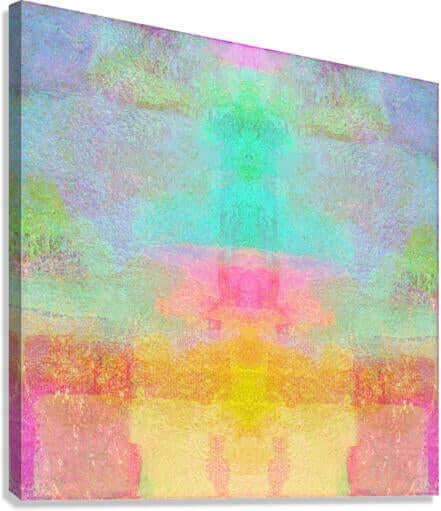 Pastel Abstract “Pastel Fields” Abstract Art Canvas Print Wall Art Side View