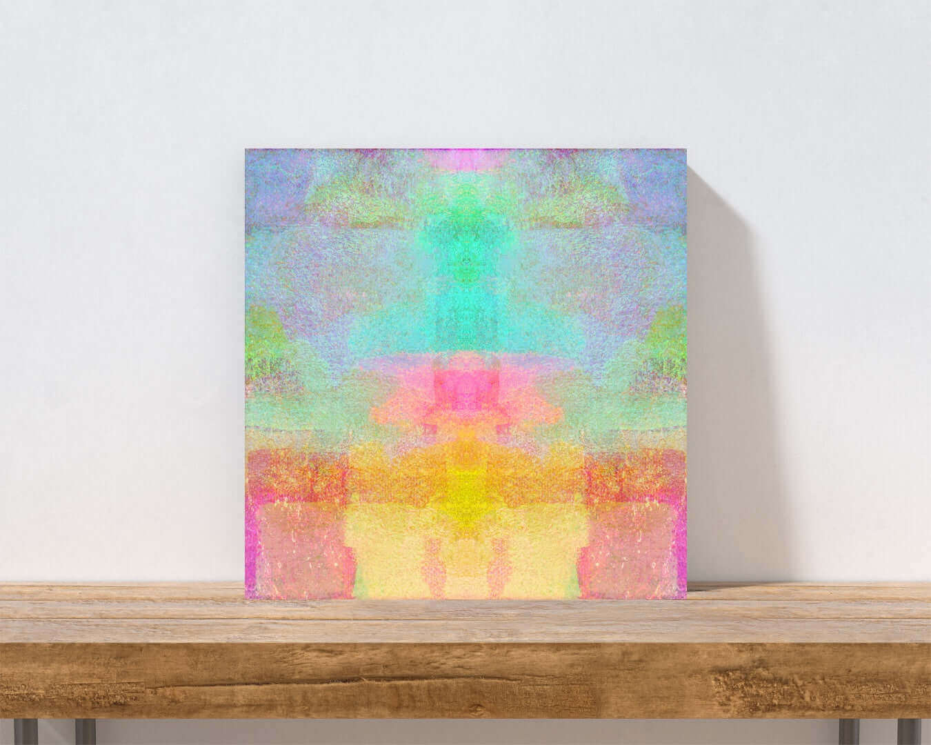 Pastel Abstract “Pastel Fields” Abstract Art Canvas Print Wall Art Small Canvas on Shelf