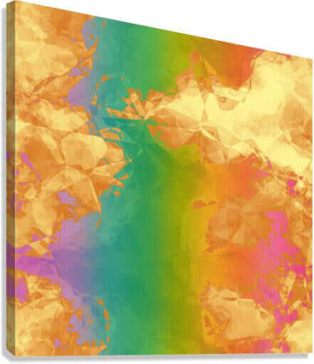 Fiery Rainbow “Rainbow Geode” Abstract Art Canvas Print Wall Art Side View