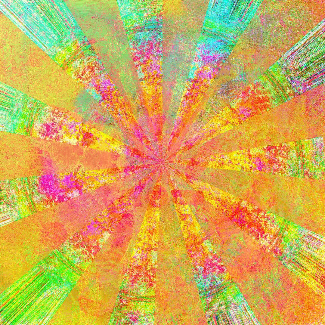 Fractal Orange and Green Kaleidoscope “Stingray” Abstract Art Canvas Print Wall Art