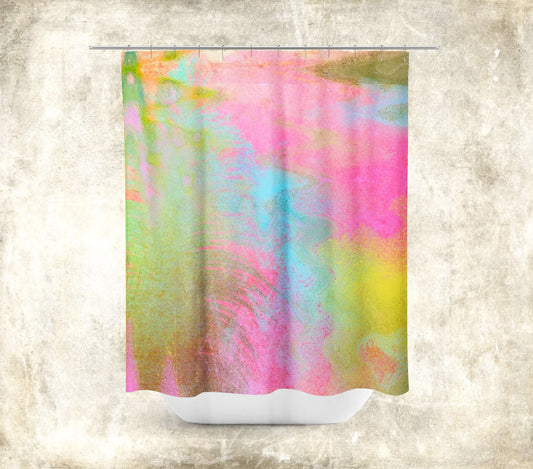 Pastel Tropical Storms “Miami Storms” Abstract Art Colorful Shower Curtain