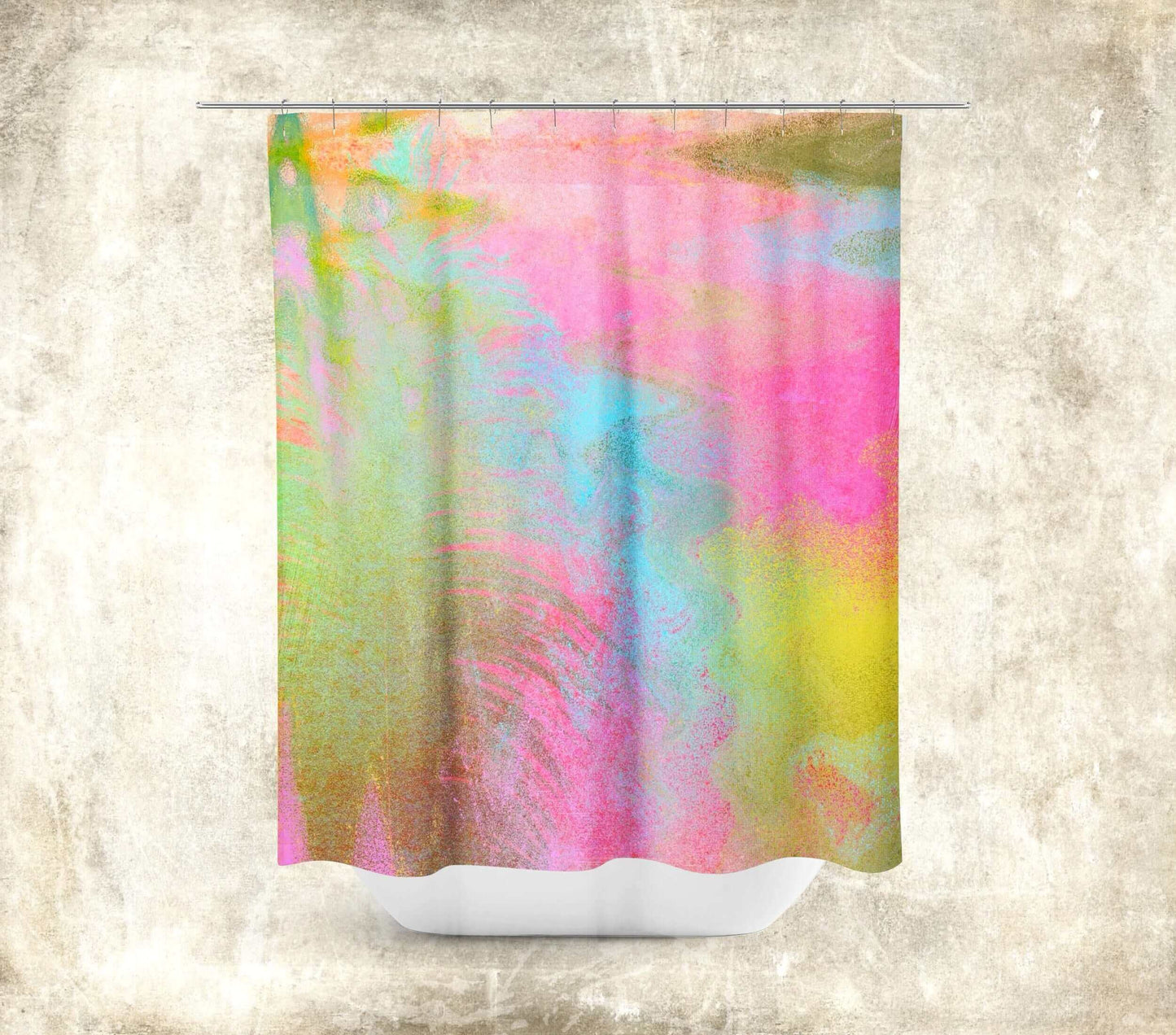 Pastel Tropical Storms “Miami Storms” Abstract Art Colorful Shower Curtain