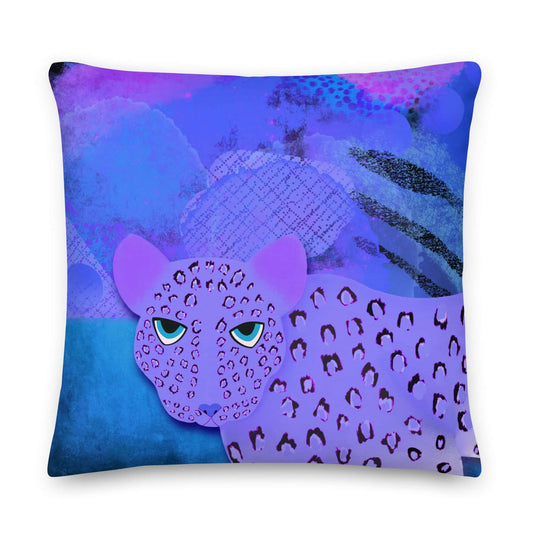 Blue Leopard Premium Pillow