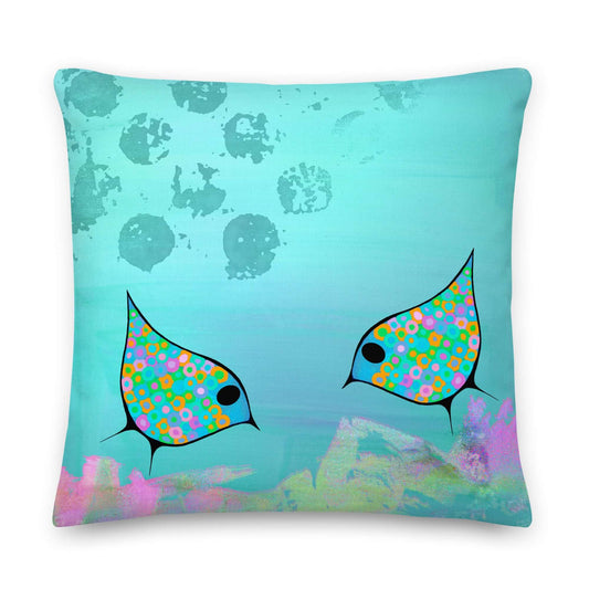 Blue Birds Premium Colorful Pillow