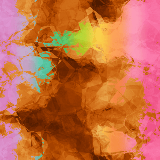 Abstract Smoky Rainbow on Brown Background “Burnt Rainbow Crumple” Abstract Art Canvas Print Wall Art