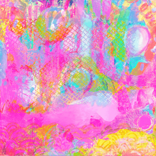 Drippy Pink Abstract Candyland Canvas Print Wall Art
